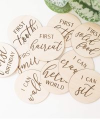 Baby First Milestone Handcrafted Wooden Cards