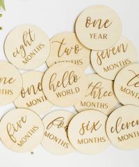 Baby Monthly Milestone Handcrafted Wooden Cards