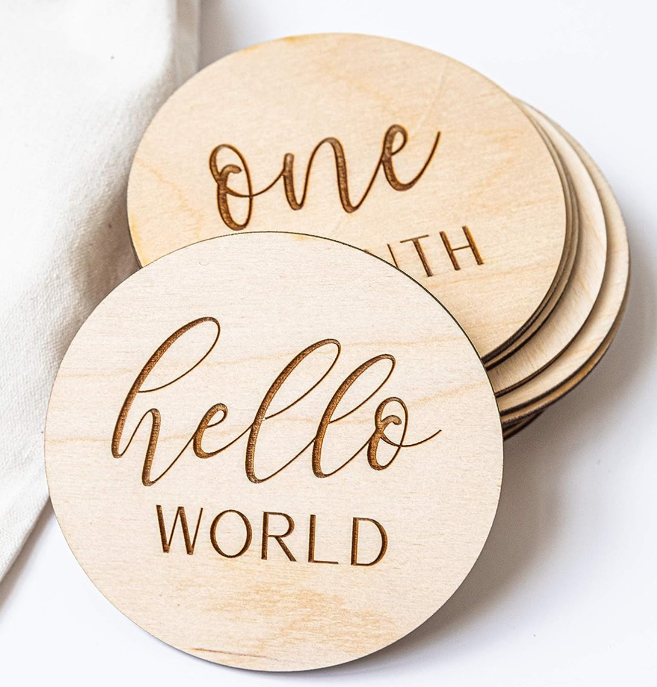 Baby Monthly Milestone Handcrafted Wooden Cards - Image 2