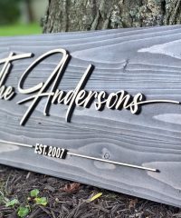 Rustic Pine Name Sign 7x18