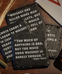 Whiskey Bourbon Quote Slate Coasters Set of 4