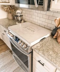 Minimalist Design White Stove Cover Noodle Board Box Style