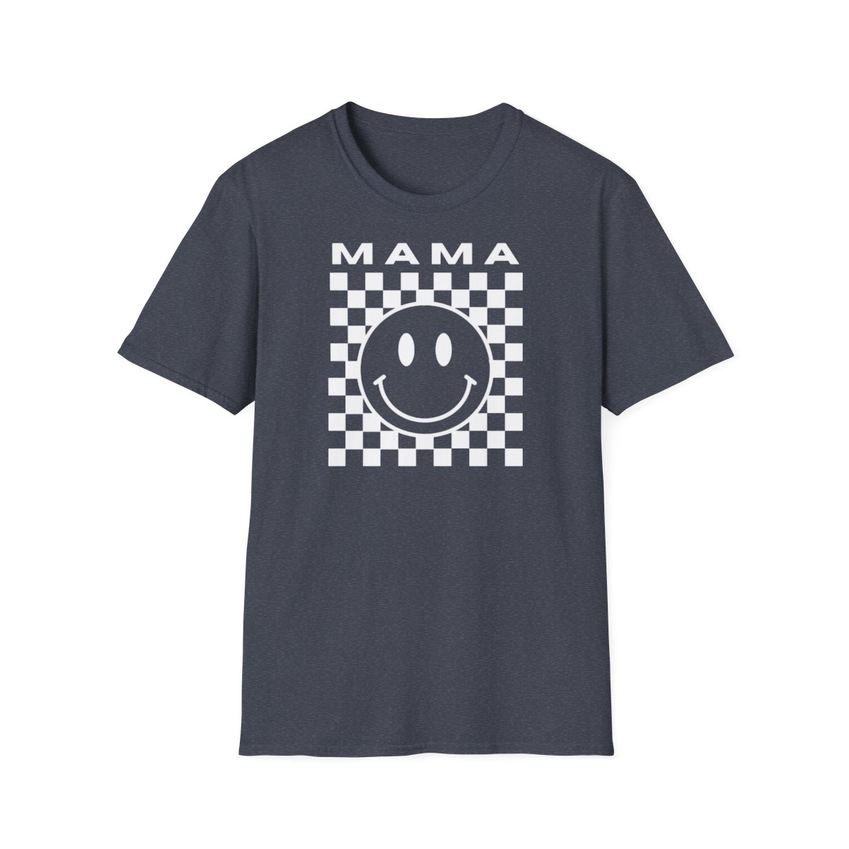 Adult MAMA Smiley Face White Design Unisex Softstyle T-Shirt - Image 133