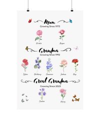 Custom Growing Mom Grandma Matte Vertical Poster, Multiple Sizes
