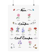 Custom Mom Grandma Matte Vertical Poster, Multiple Sizes