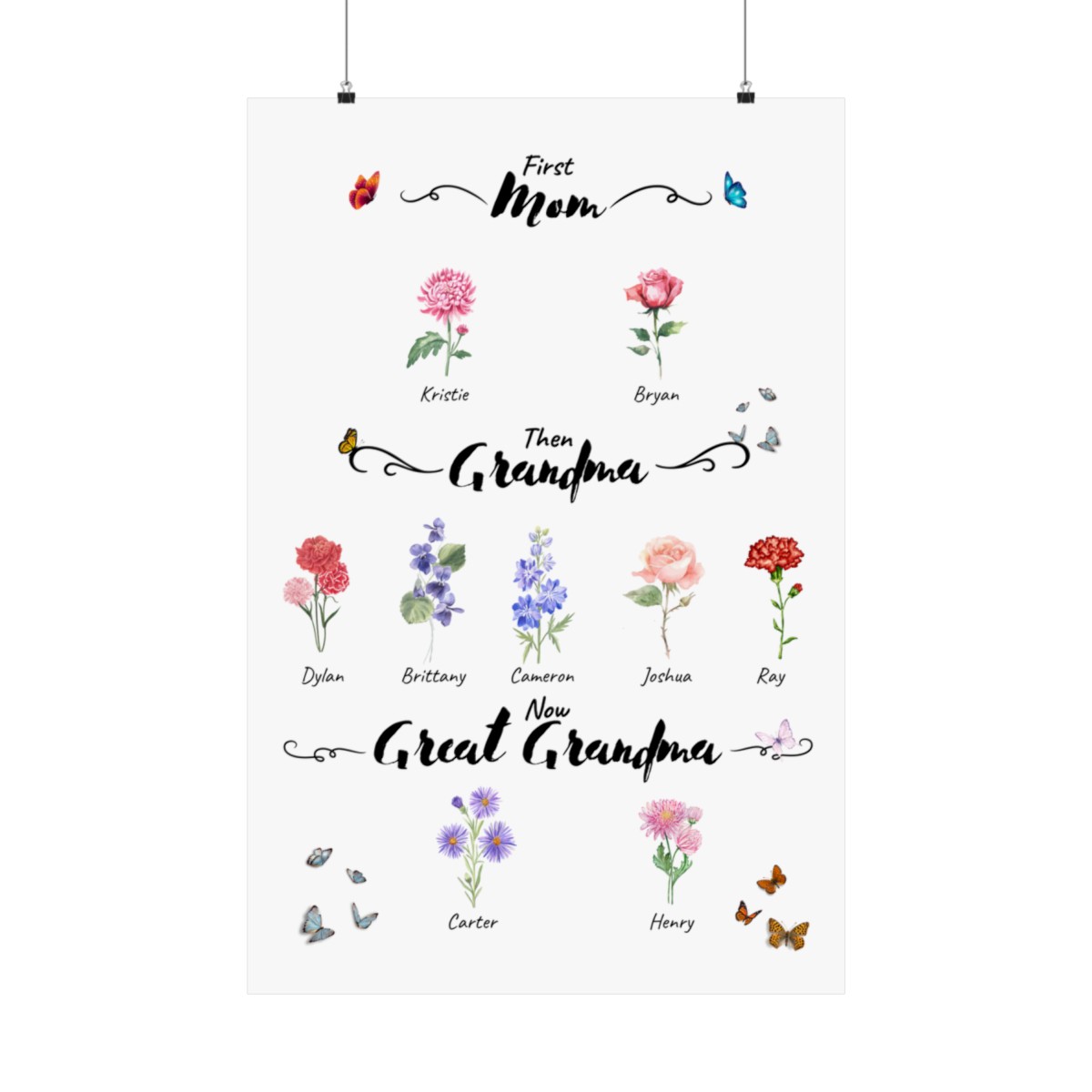 Custom Mom Grandma Matte Vertical Poster, Multiple Sizes - Image 25